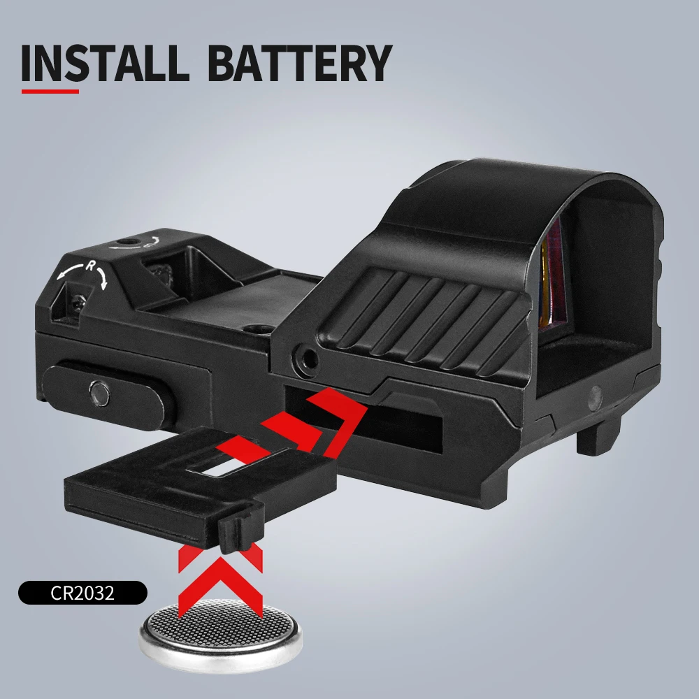 SPINA Optics-colimador táctico 1x25, mira de punto rojo, óptica réflex para caza, montaje conectado picatinny de 20mm - imagen 4