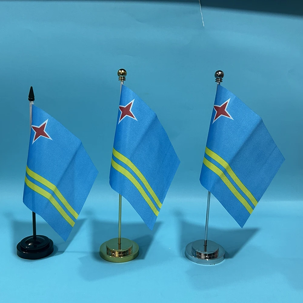 BANDERA DE SKY, bandera de escritorio de oficina, bandera de Aruba, bandera de mesa de 14x21cm, bandera nacional de Aruba, adornos de escritorio, banderas