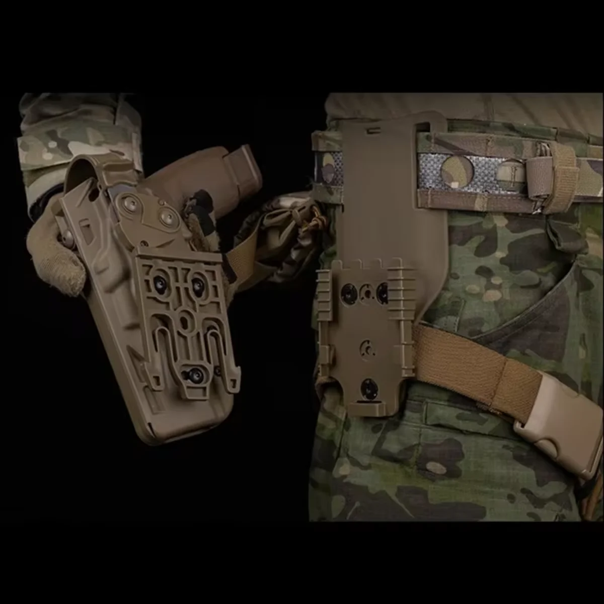 Cinturón táctico de Bison de 2 capas, hebilla de Metal de separación rápida, cinturón de batalla, equipo ligero MOLLE para caza y Airsoft - imagen 4