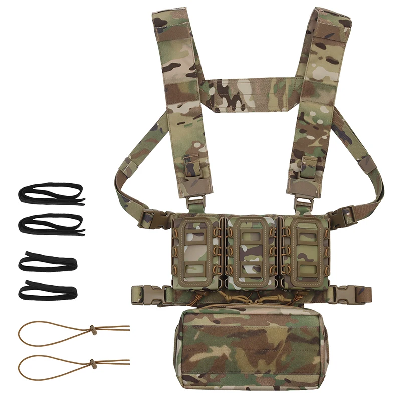 Plataforma de pecho cortada con láser con bolsa Triple Mag, chaleco colgante de pecho MOLLE ligero, accesorios de caza - imagen 5