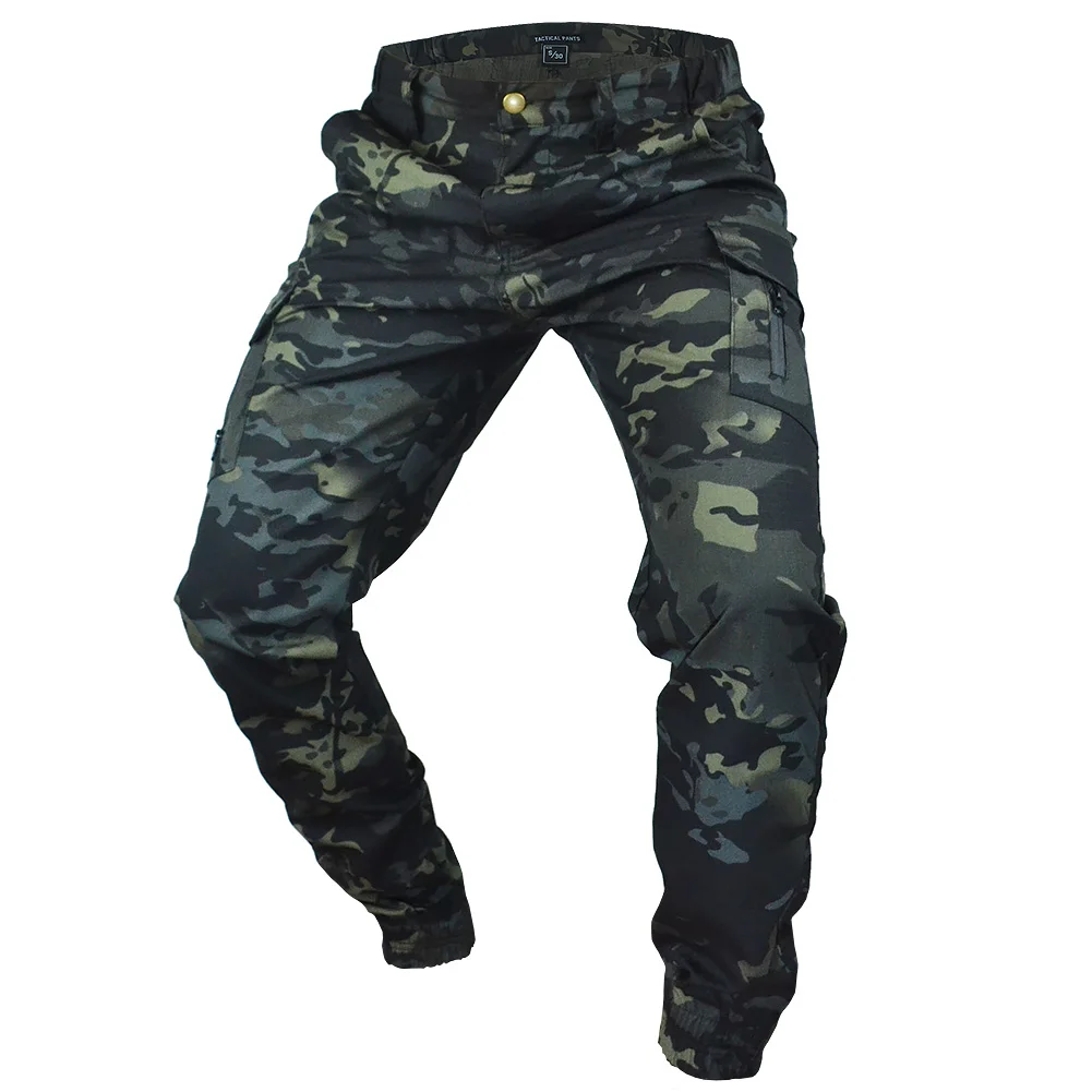 Pantalones tácticos de camuflaje para hombres, pantalones delgados de pies pequeños, pantalones de entrenamiento de fanáticos del ejército, pantalones Cargo con múltiples bolsas, delgados y transpirables - imagen 5
