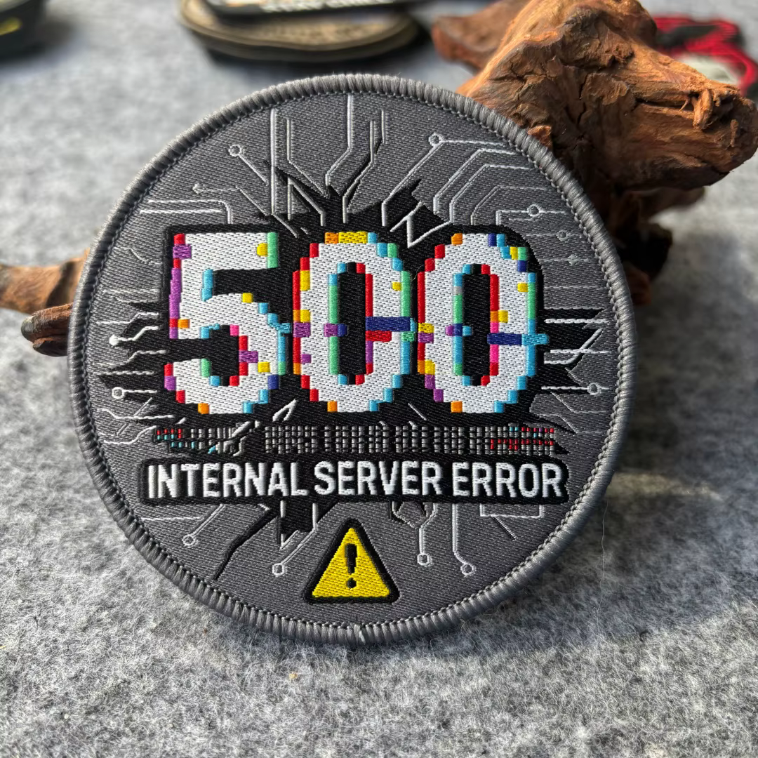 Parche táctico meme Error servidor – velcro para brazalete y mochila - imagen 3