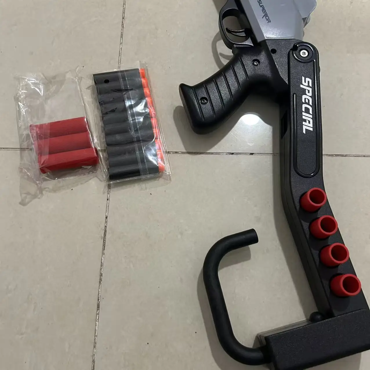 2025 nueva pistola de juguete Shell-lanzamiento SPAS plegable calibre 12 pistola de pulverización de simulación infantil pájaro para niño modelo de pistola de juguete suave - imagen 3