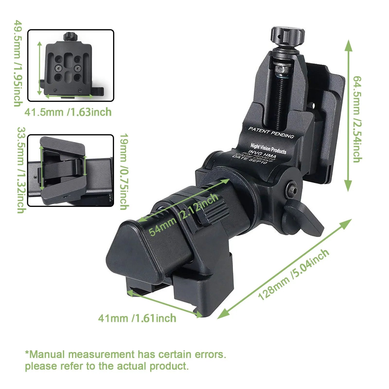 Soporte de visión nocturna táctica para casco INVG de Metal SOTAC-GEAR para interfaz de cola de milano NVG PVS-15/18/31 BNVD-G - imagen 2