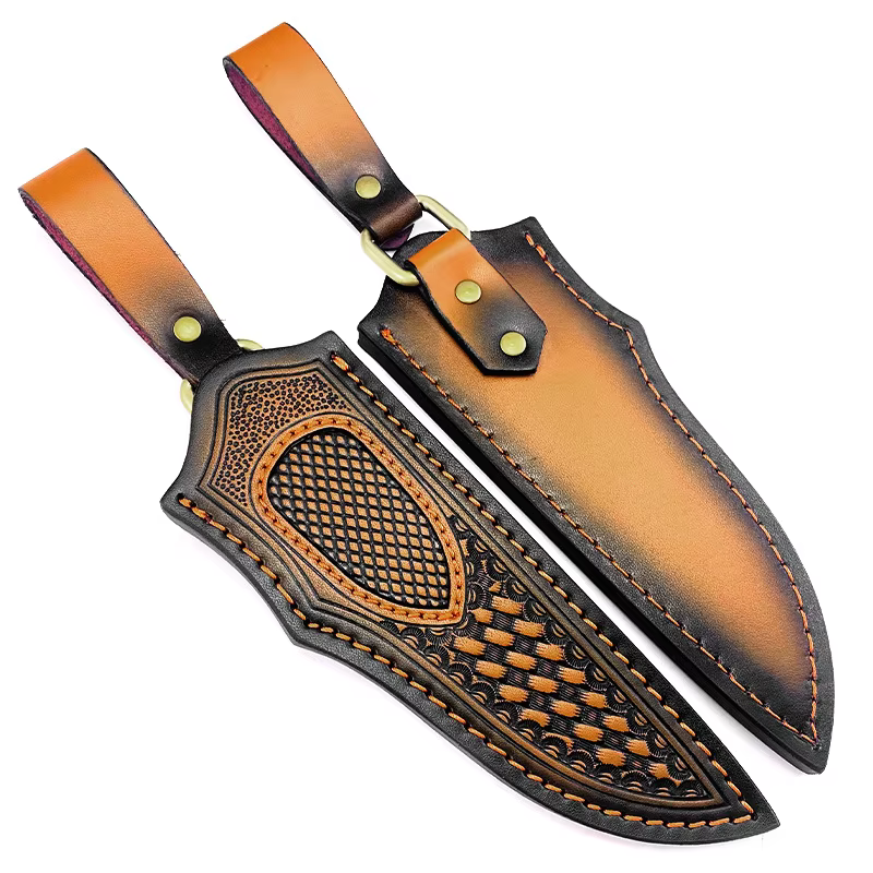 Funda cuero cuchillo recto táctico – Vaina cinturón con clip - imagen 3
