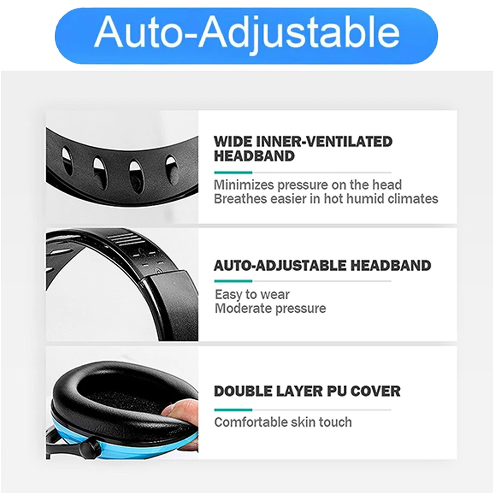 YHKEMA K50 3-15 años de edad protección auditiva para bebés orejeras de seguridad Protector auditivo con reducción de ruido para niños auriculares - imagen 3