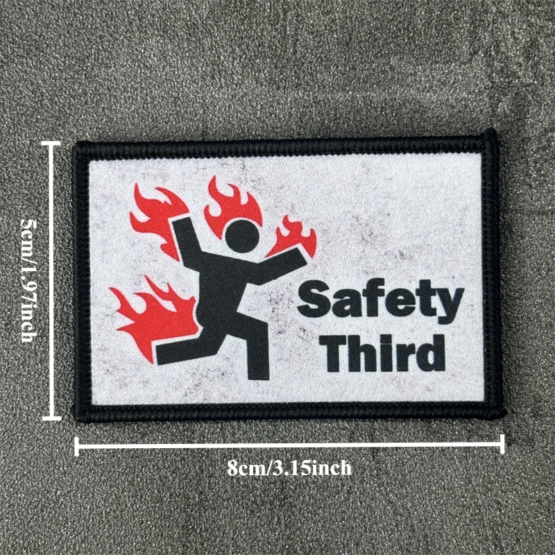 Parche impreso "Safety Third" para ropa, insignia de moral militar táctica, parches con gancho, pegatina para mochila, brazalete - imagen 4