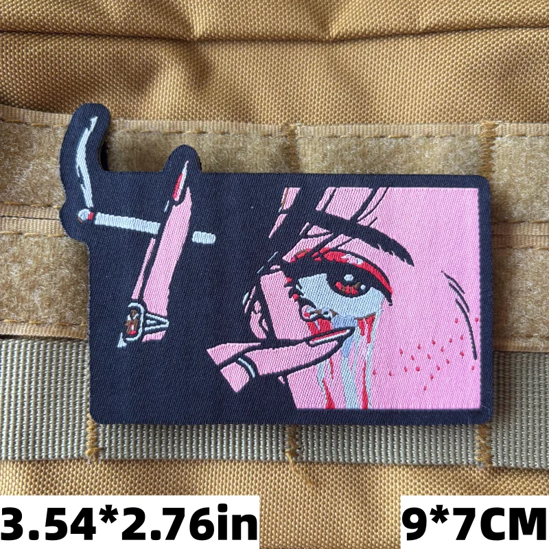 Parche táctico sorprendente para fumar chica, insignia de moral de mujer hermosa, parches estampados, gancho y bucle, pegatina para mochila militar - imagen 3