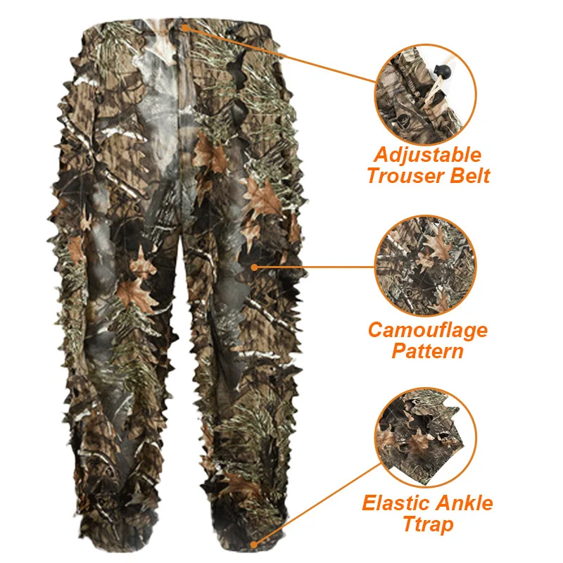 Traje Ghillie de camuflaje con hojas 3D, camuflaje ligero, Ghillie woodland, camuflaje, francotirador, Airsoft, equipo de caza - imagen 4