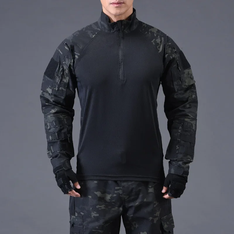 Camisa táctica del ejército, camisas para hombre, camisa de combate militar, Camisa larga, ropa de caza, camisas de camuflaje, camisetas de Paintball - imagen 5