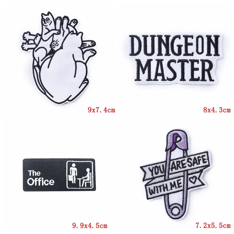 10 Uds. Venta al por mayor parche bordado Punk/cráneo parche con eslogan de letras parches para planchar para ropa DIY insignias de costura de mariposa y corazón - imagen 4