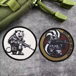 Insignia de moral de Possum táctica, parches de impresión tácticos de ardilla, bandera americana, gancho y bucle militar, accesorios para mochila, pegatinas
