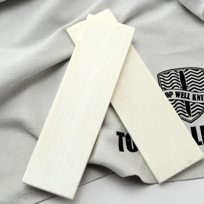 2 unids/set parche de hueso bovino pequeño cuchillo plegable recto mango ganado hueso de buey Material Damasco cuchillos espaciador tallado incrustación - imagen 5