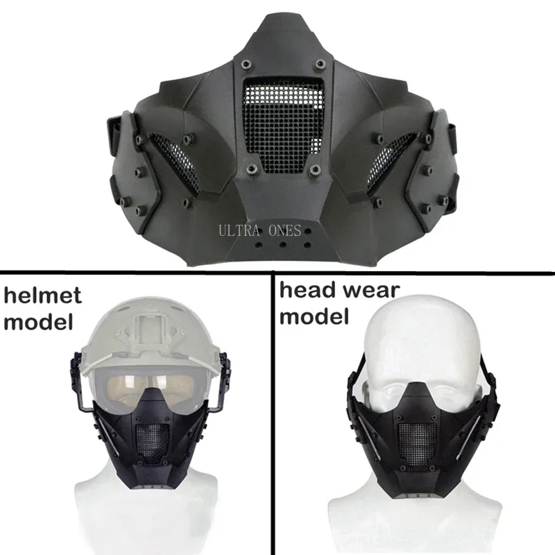 Máscara táctica juego de guerra Paintball Cs Airsoft protección facial tiro deportes combate entrenamiento máscaras semi cubiertas - imagen 4