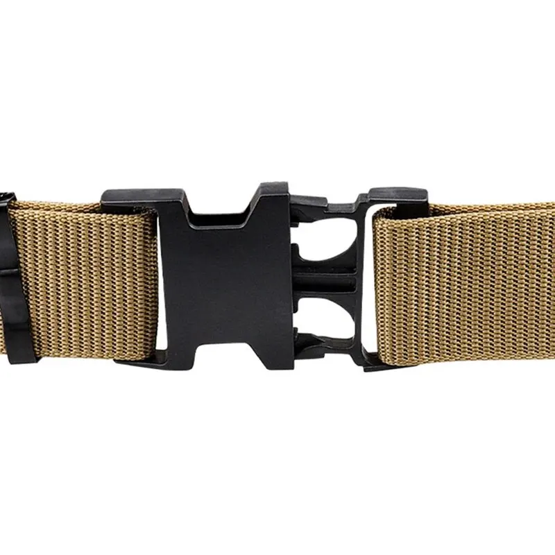 Un cinturón exterior táctico para hombre hecho de material de nailon, con un anillo de fijación de metal y una hebilla de ajuste, adecuado para deportes al aire libre. - imagen 5