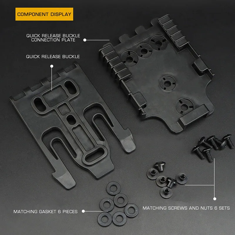 Hebilla de liberación rápida táctica Airsoft, placa de conexión, adaptador de funda de pistola para accesorios de pistola Glock - imagen 3