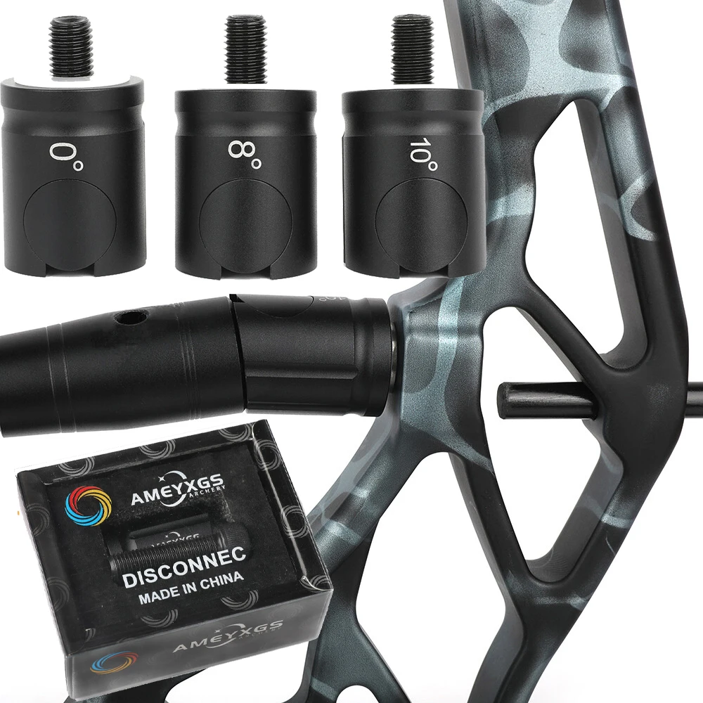 Adaptador de barra de equilibrio de desconexión rápida para tiro con arco 0 °   5 °   8 °   10 °   Para tiro con arco, estabilizador de arco de caza, accesorios de absorción de impacto