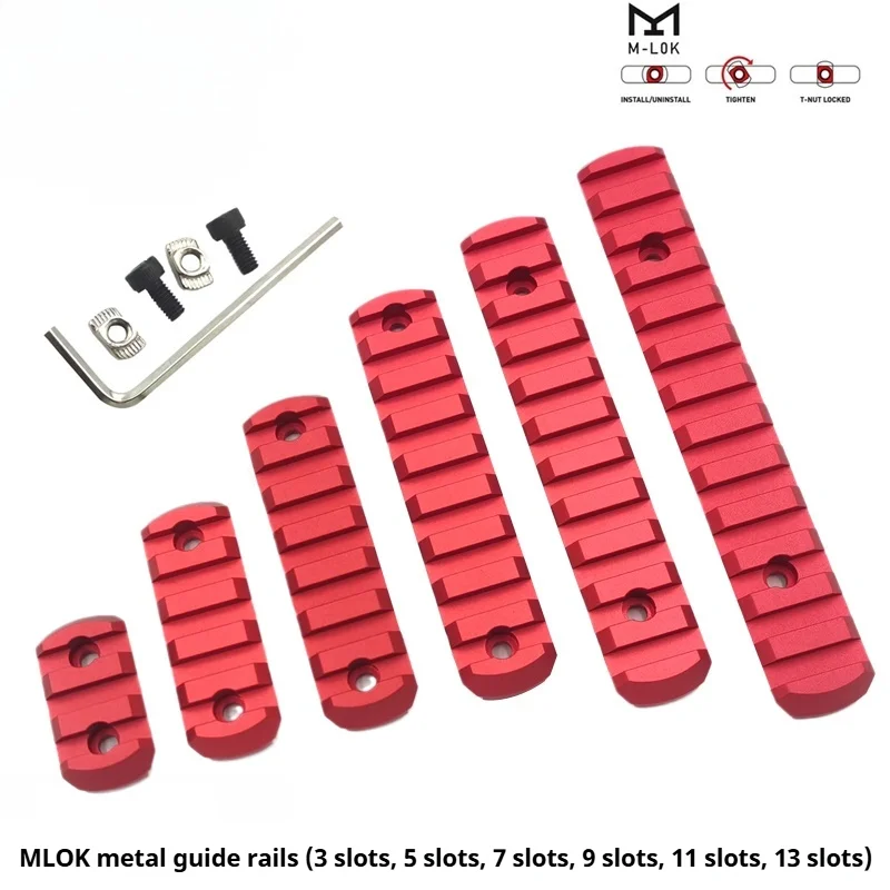 Manijas de riel metálico VMASZ MLOK: rieles de 3 ranuras, 5 ranuras, 7 ranuras, 9 ranuras, 11 ranuras, 13 ranuras - imagen 2