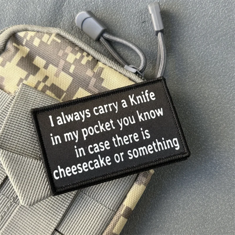 Parche táctico "I Carry A Knife", insignia de moral militar, gancho y bucle estampado, mochila, accesorios de decoración de ropa, brazalete adhesivo - imagen 5