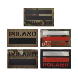 Parche con emblema de moral de la bandera polaca, parches reflectantes infrarrojos de Polonia, pegatinas de brazalete militar, insignia táctica, apliques para ropa
