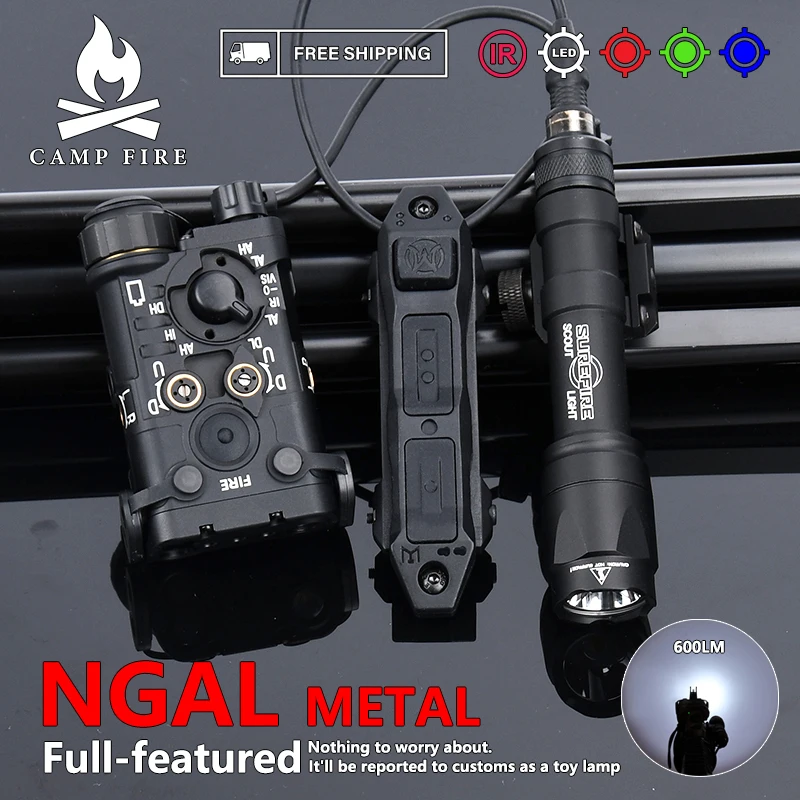 Metal NGAL Surefir SF WADSN rojo verde azul IR punto blanco luz estroboscópica M300 M600 linterna lámpara de caza Airsoft Scout Accesorios - imagen 2