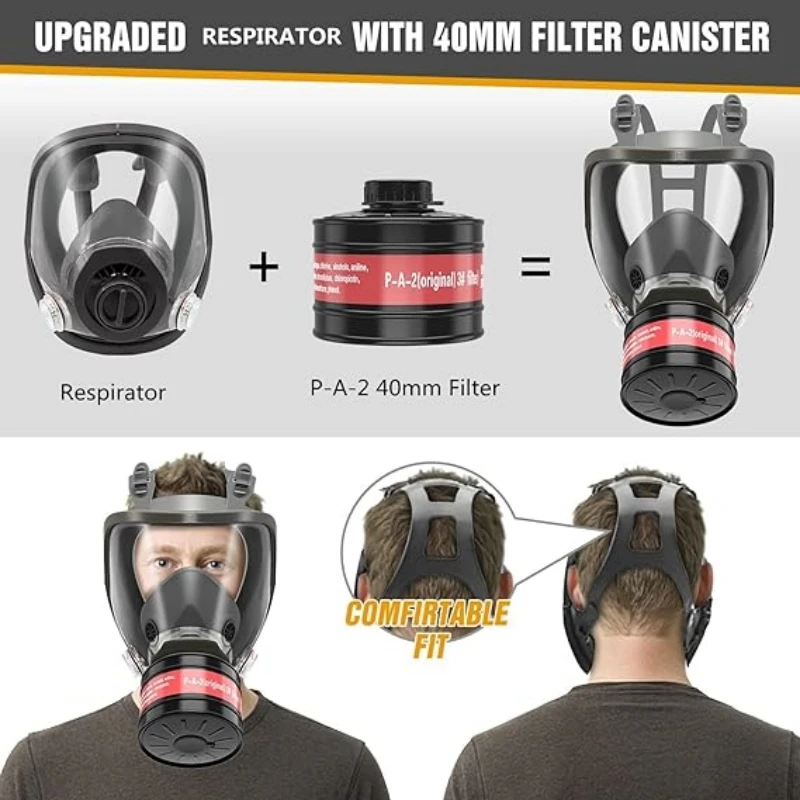 Máscara de gas de cara completa con filtro de carbón activo - imagen 4