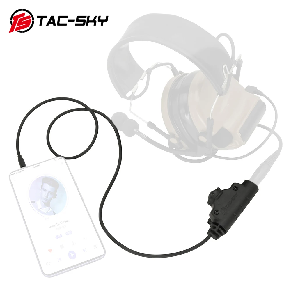 Adaptador táctico Ts tac-sky Ptt U94 V2 Ptt Push To Talk, 1pin Phone Ptt con conector estándar de 7,00 Mm para auriculares tácticos - imagen 3
