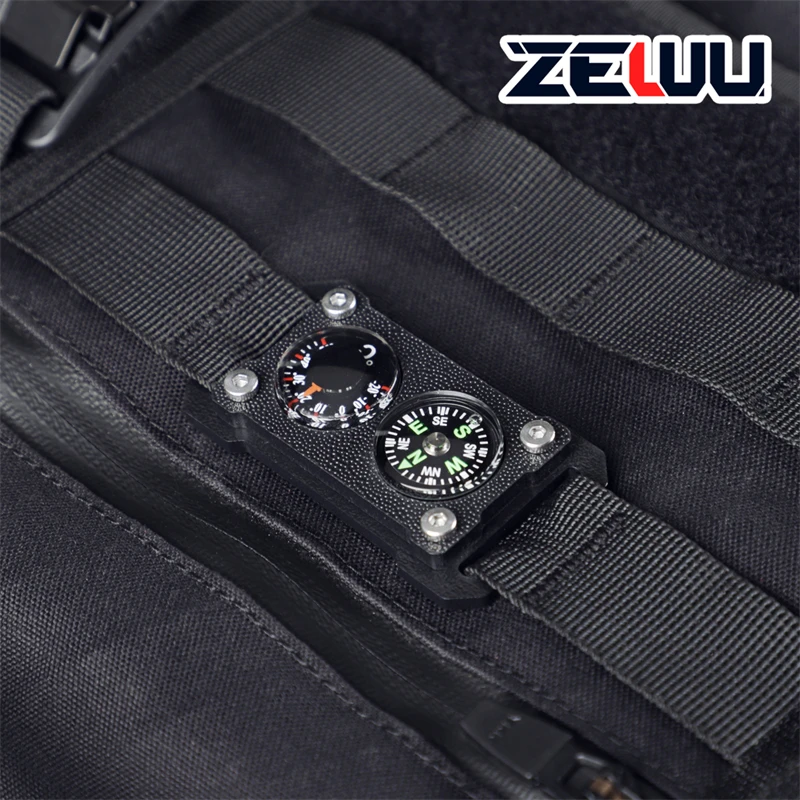 Brújula termómetro sello moral mochila al aire libre Molle accesorios herramientas decoración etiqueta de identificación dura modificación DIY - imagen 2