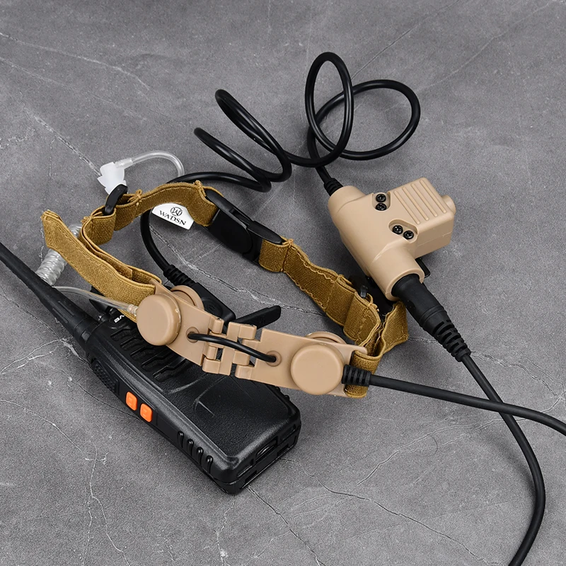 WADSN-Micrófono de garganta táctico para Kenwood BaoFeng, auriculares UV-5R UV-5X, Eaphone Laryngeal, Walkie Earpiece Radio U94 P - imagen 5
