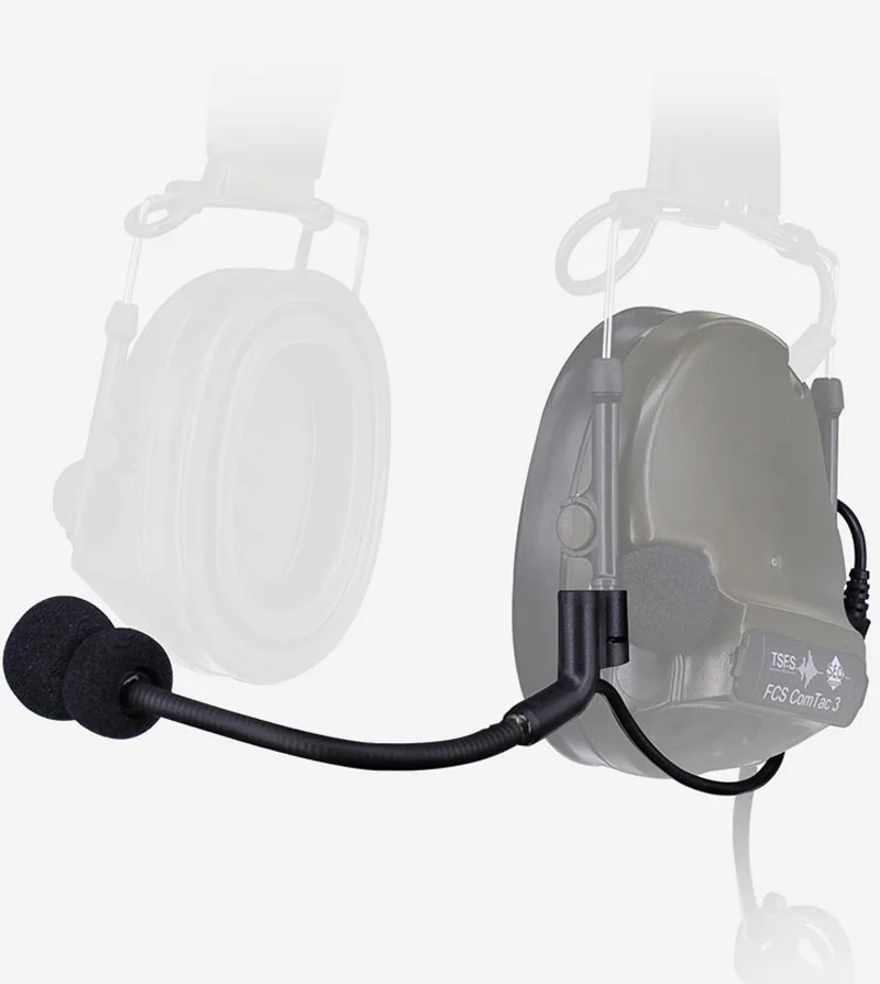 Auriculares tácticos FCS con micrófono C3, micrófono dinámico para captación de sonido Comtac3 y auriculares con reducción de ruido