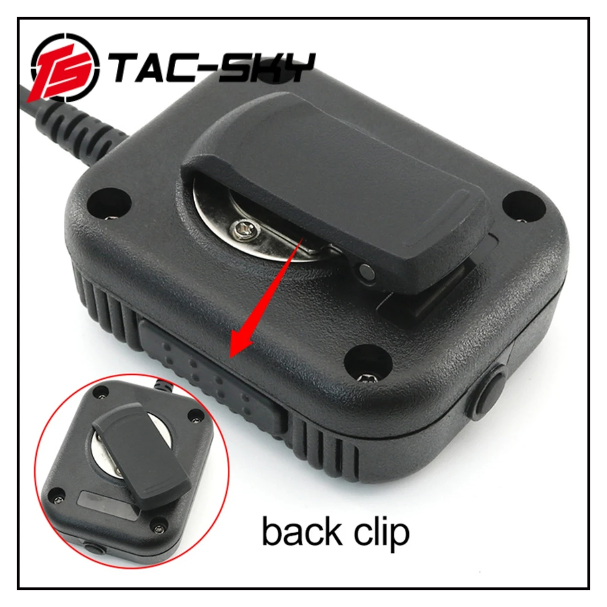 TS TAC-SKY adaptador táctico PTT de 6 pines micrófono de altavoz de mano para AN/PRC 148 152 163 funda simulada modelos de Walkie Talkie - imagen 4
