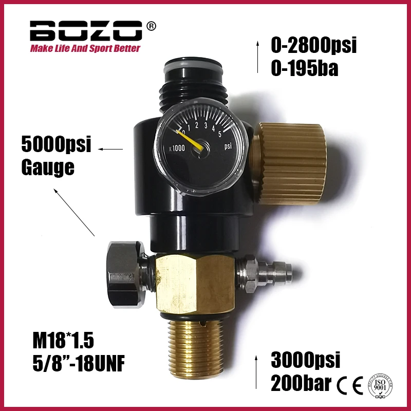 Regulador ajustable HPA para tanque de aire comprimido