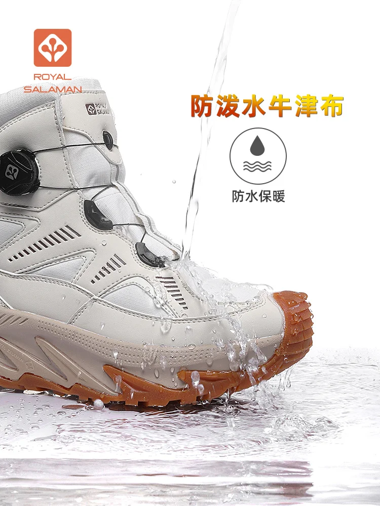 SALAMAN 2025 botas de nieve al aire libre, zapatos de senderismo para hombre, botas impermeables para mujer, zapatillas de trekking, botas de esquí cálidas de lana de alta calidad para invierno - imagen 5
