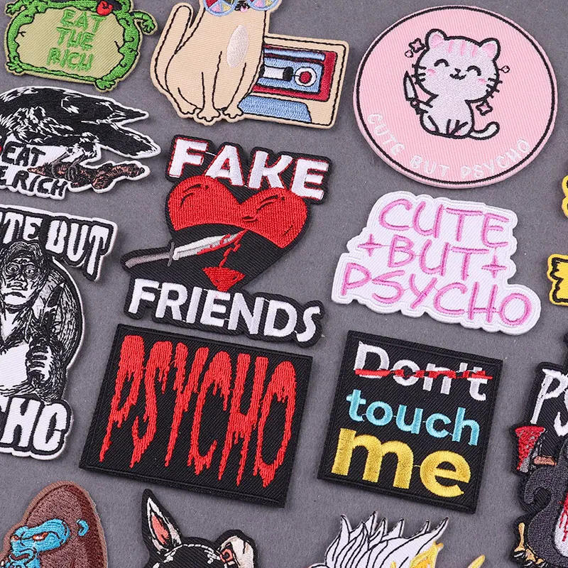 5 unids/lote palabras parche bordado hierro en parches para ropa parches de rayas en ropa DIY insignias geniales de Aniaml en mochila