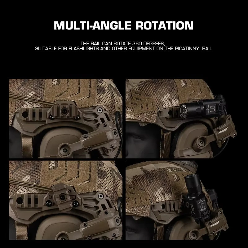 TEAM WENDY 3.0 Tipo Adaptador de lámpara para casco 360 °   Accesorio para casco de caza con rotación multiángulo Acitividades de rescate al aire libre - imagen 2