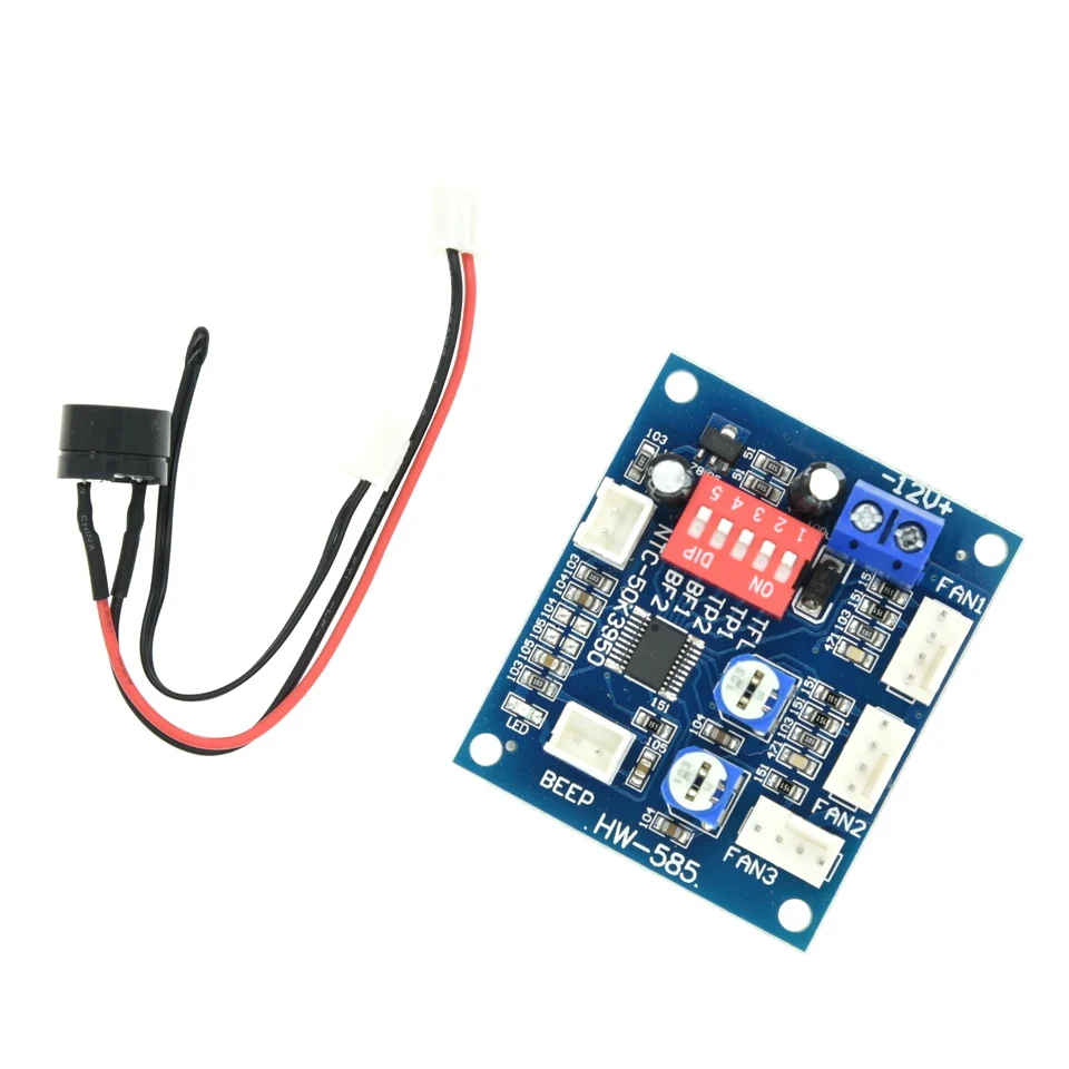 DC 12V 5A PWM PC CPU ventilador Control de temperatura placa controladora de velocidad controlador de velocidad sonda de temperatura Buzzle - imagen 2