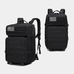 Mochila táctica paquete de asalto 3D bolsa Molle 45L grande impermeable al aire libre senderismo Camping viaje 600D mochila hombres pesca