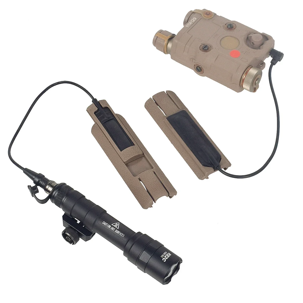 Linterna M600 M300 PEQ 20mm cubierta de riel Picatinny M4 Airsoft Rifle Panel de bolsillo interruptor remoto juego de almohadillas de riel accesorios de caza - imagen 4