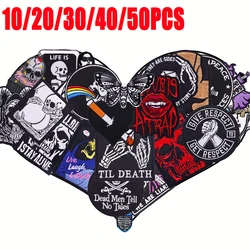 10/20/30/40/50 Uds. Parche Punk aleatorio de alta calidad parche bordado calavera de terror planchar en parches para ropa coser aplique adhesivo