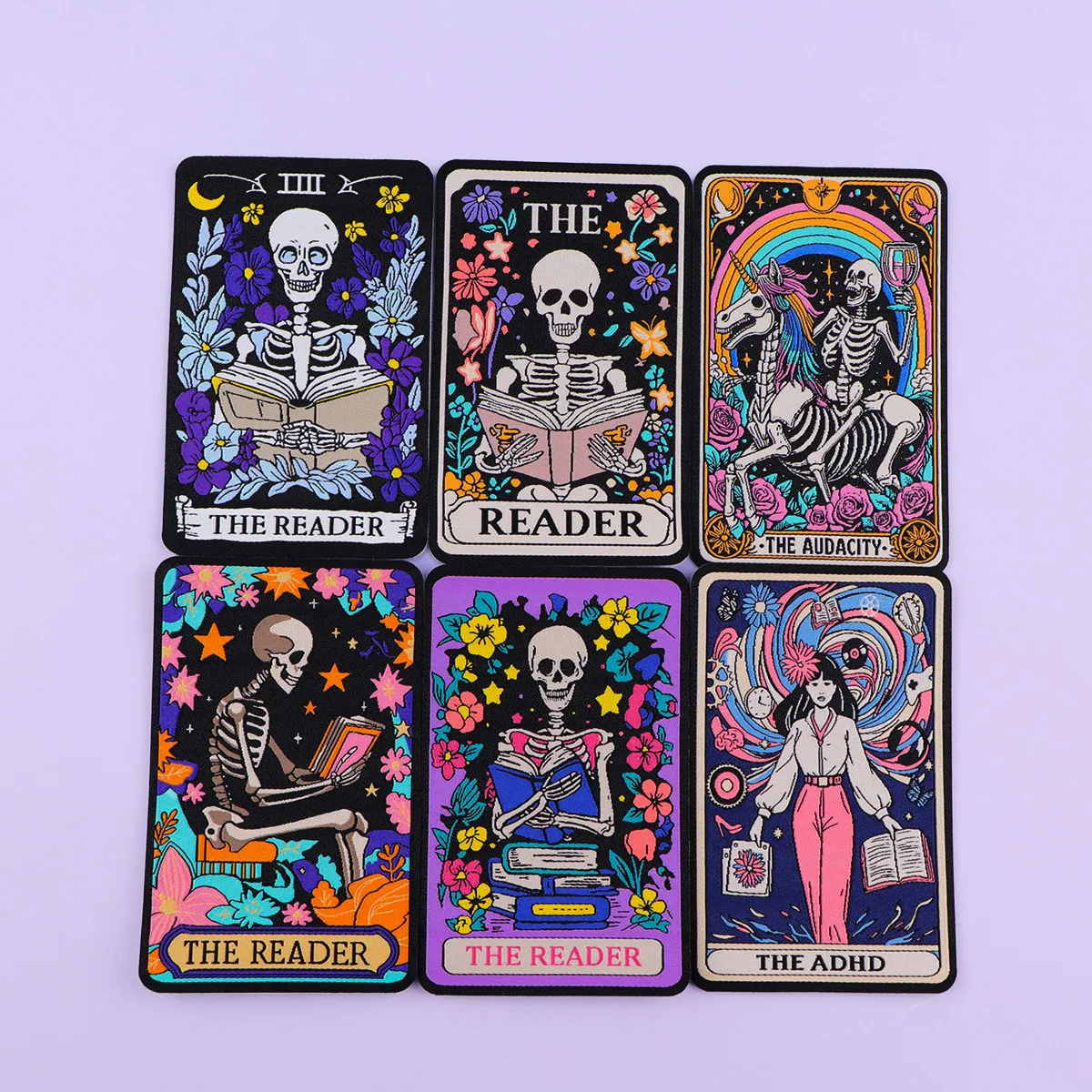 Parche para planchar con Tarot de esqueleto, parche para ropa, parche bordado TDAH, accesorios de ropa, pegatinas de costura - imagen 2