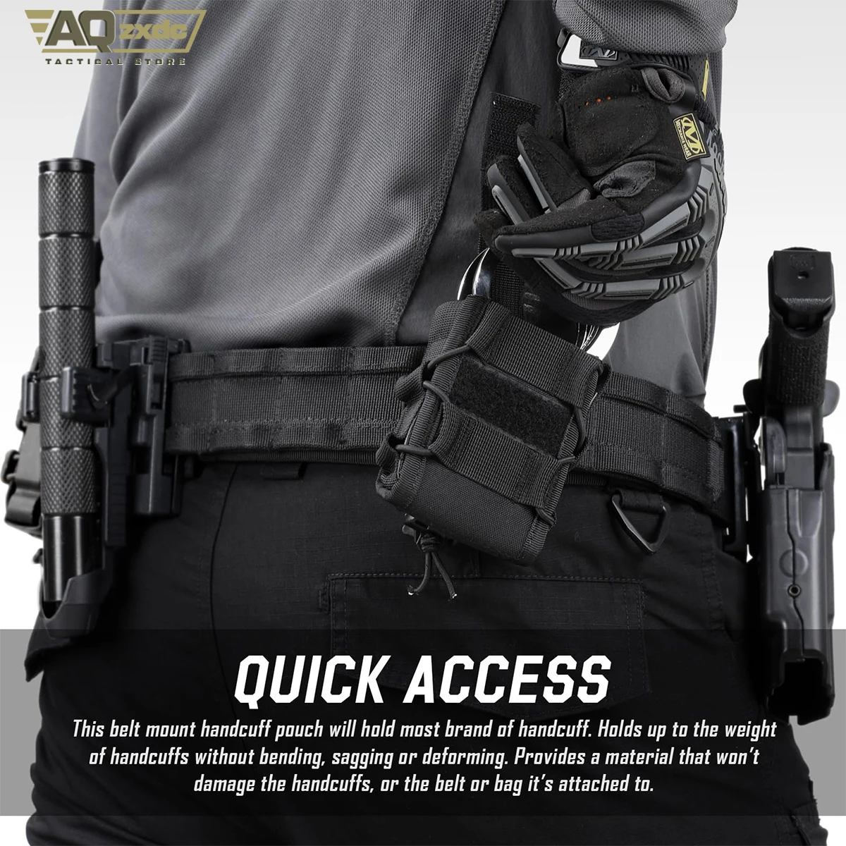 AQzxdc-funda para esposas Molle de policía con funda de pulverización OC para cinturón de servicio, funda táctica para espray de pimienta para esposas Asp - imagen 2