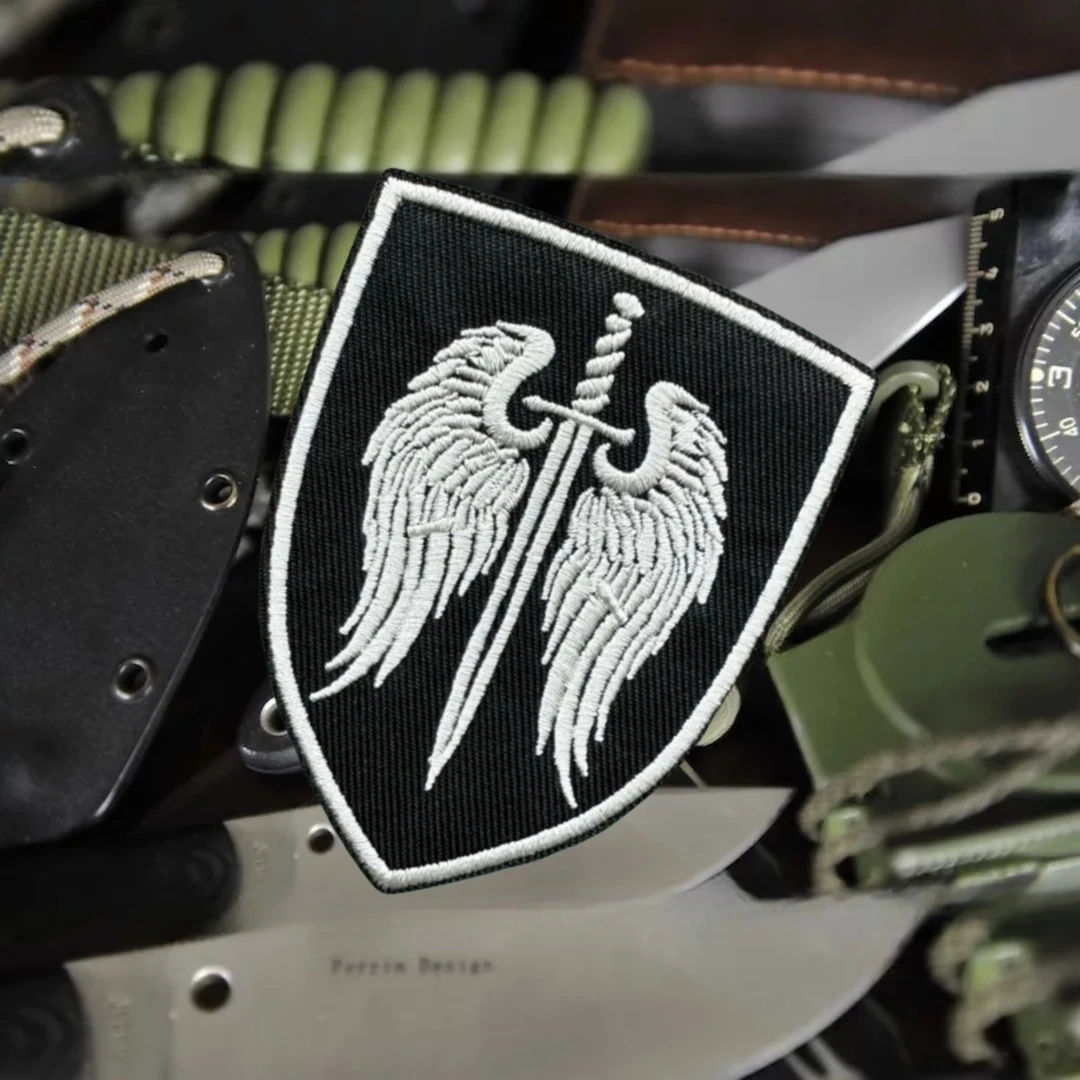 Parche divertido "patrón del Arcángel", insignia de moral táctica, parches bordados de gancho y bucle para ropa, pegatina para mochila militar