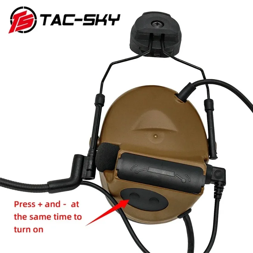 TAC-SKY ARC Rail soporte versión TSCII auriculares tácticos reducción de ruido Protector de oído auriculares con U94PTT + diadema táctica - imagen 4