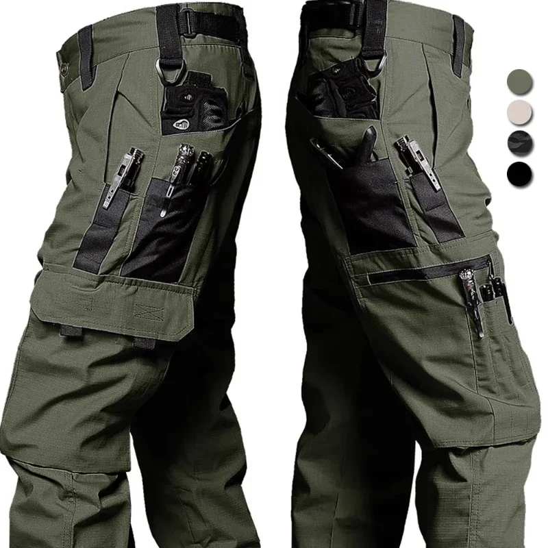 Pantalones Cargo tácticos de verano para hombre, Bermudas impermeables con múltiples bolsillos para caza al aire libre, senderismo - imagen 3