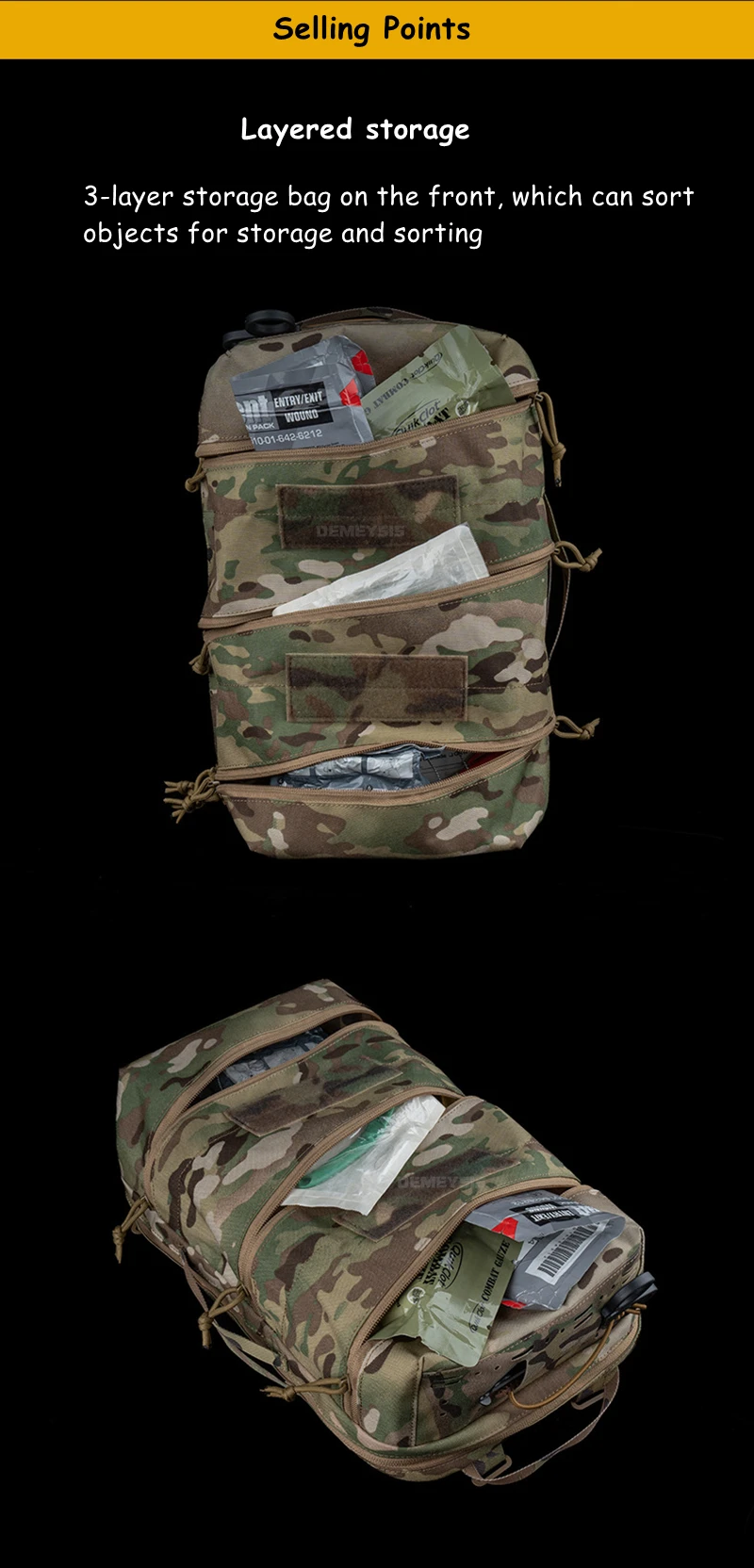 Mochila en distintos patrones de camuflaje