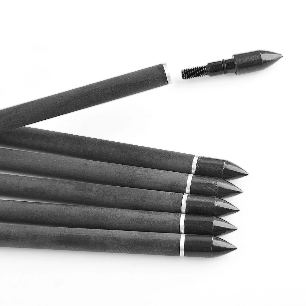 6/12 Uds. Pernos de ballesta de 7,5/15 pulgadas flechas de carbono mezcladas columna vertebral 400 eje de flecha ID 7,6mm arco tiro al aire libre objetivo de caza - imagen 3