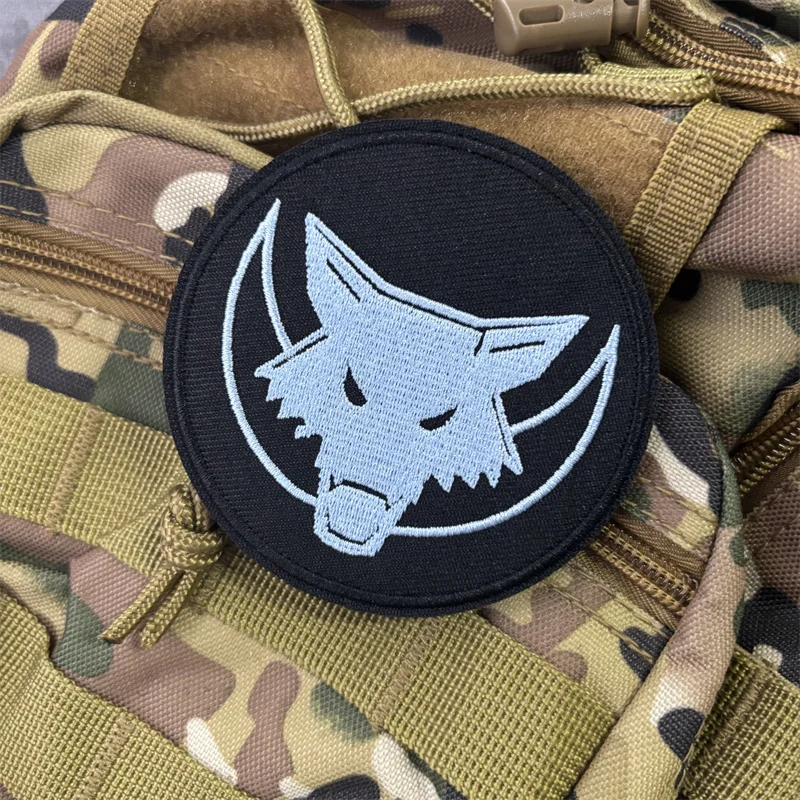 Parche bordado de animales, insignia de moral táctica, gancho, parches de lobo, ropa, mochila, pegatinas, brazalete - imagen 3