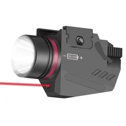 Linterna táctica LED con láser rojo para rail Picatinny