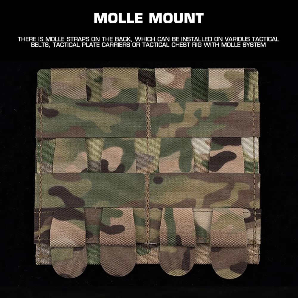 Bolsa táctica elástica doble Mag para 5,56 7,62 caza tiro Airsoft M4 bolsa para revistas tiro rápido MOLLE cinturón chaleco equipo - imagen 3