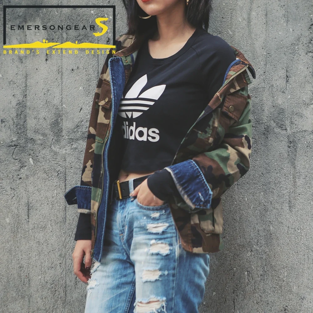 Emersongear, abrigo para mujer y niña, chaqueta inteligente Vintage, estilo táctico BDU, chaqueta vaquera con costuras de bosque, vestidor para parejas - imagen 5